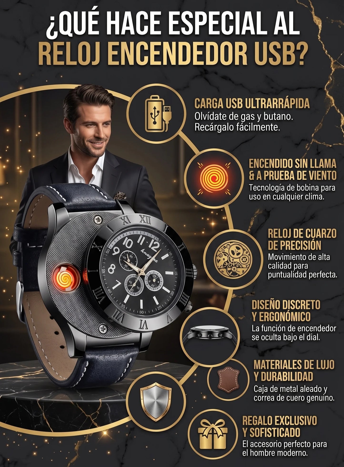 🔥 Reloj Encendedor Eléctrico Recargable: Elegancia que Enciende Miradas Ahora en Guatemala