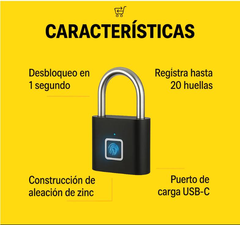 🔐 Candado Inteligente 5️⃣🔒 | ¡Seguridad de Otro Nivel con Solo un Toque!