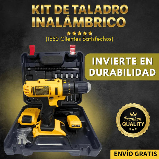 🔥 KIT TALADRO INALÁMBRICO + ATORNILLADOR PROFESIONAL 🔧 Incluye 26 Accesorios + 2 Baterías de REGALO 🎁