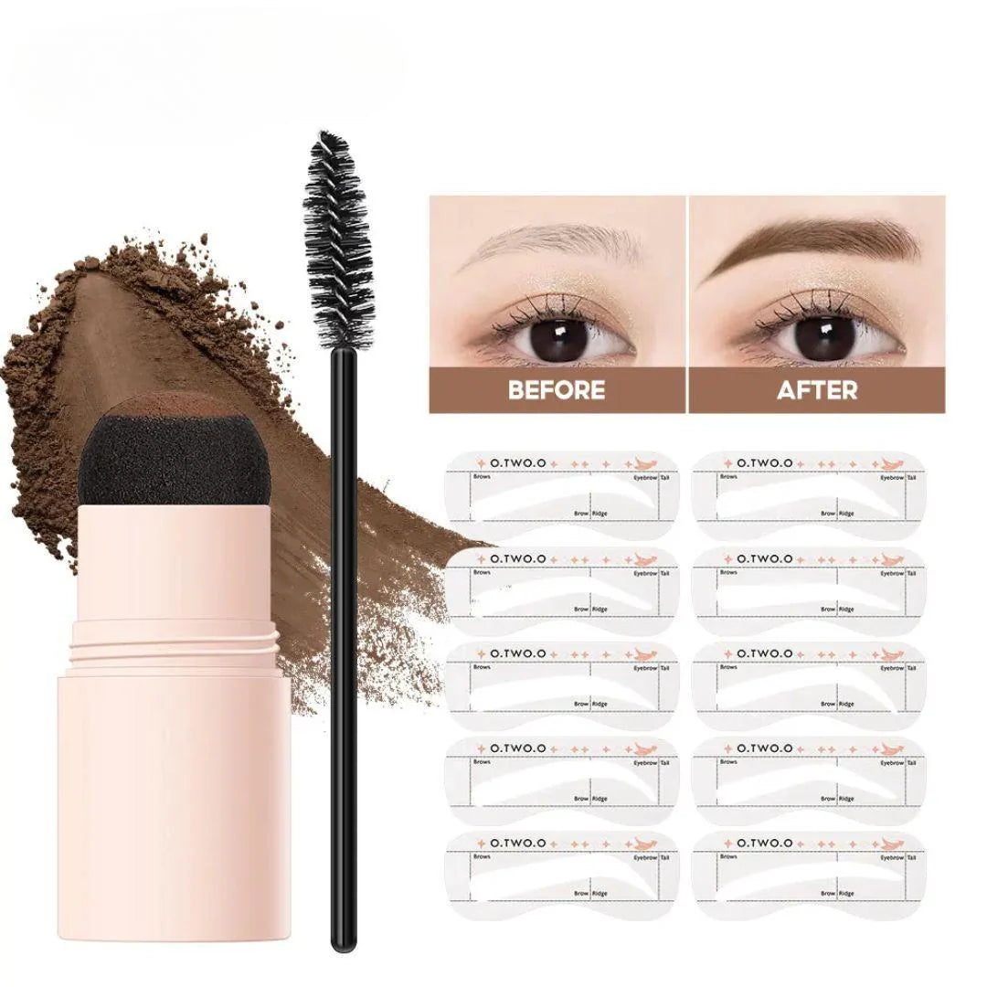 Kit BrowMagic™ – Polvo Sellador con Moldes para Cejas Perfectas y Cobertura Instantánea de Raíces