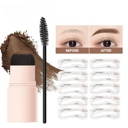 Kit BrowMagic™ – Polvo Sellador con Moldes para Cejas Perfectas y Cobertura Instantánea de Raíces