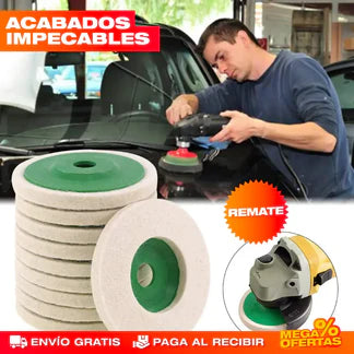 Set de 10 Discos Pulidores de Lana — Acabado Profesional y Máxima Durabilidad 🔧✨