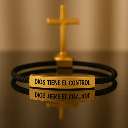 Pulsera de Fé y Esperanza "Dios Tiene el Control" | Acabada en Oro