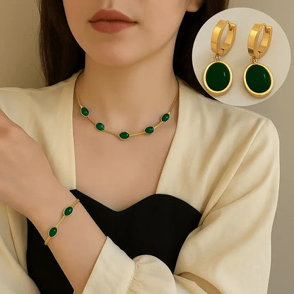 💎 EmeraldJewelry™ Oro Premium – Set 3 Piezas para Energía y Bienestar