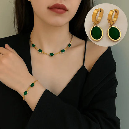 💎 EmeraldJewelry™ Oro Premium – Set 3 Piezas para Energía y Bienestar