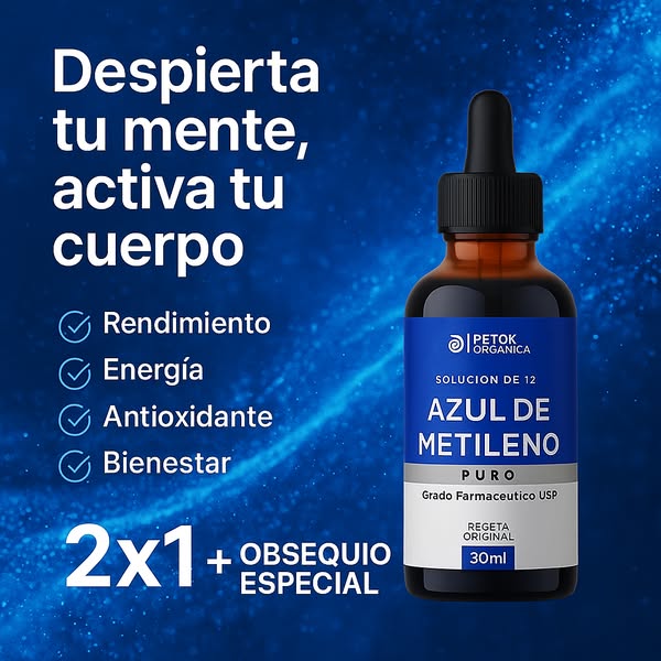 🔥 PROMO 2x1 Azul de Metileno Puro 30 ml – ¡Llévate el Doble!