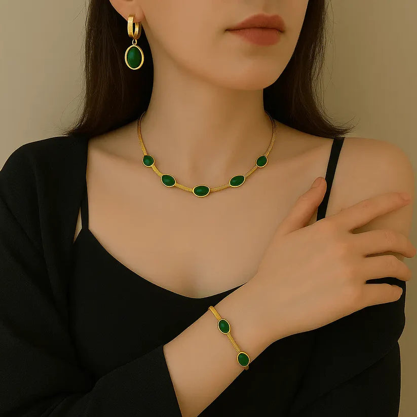 💎 EmeraldJewelry™ Oro Premium – Set 3 Piezas para Energía y Bienestar