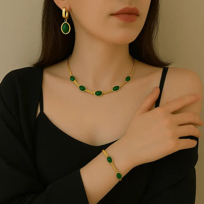 💎 EmeraldJewelry™ Oro Premium – Set 3 Piezas para Energía y Bienestar
